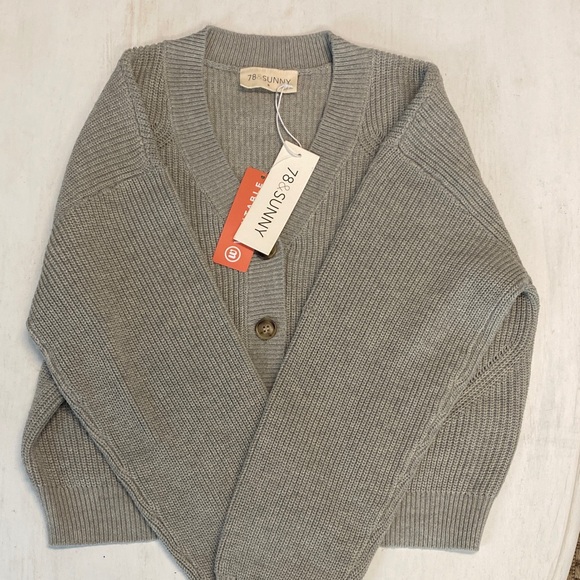 78 and Sunny Women's Gray Cardigan Sweater - Picture 5 of 7